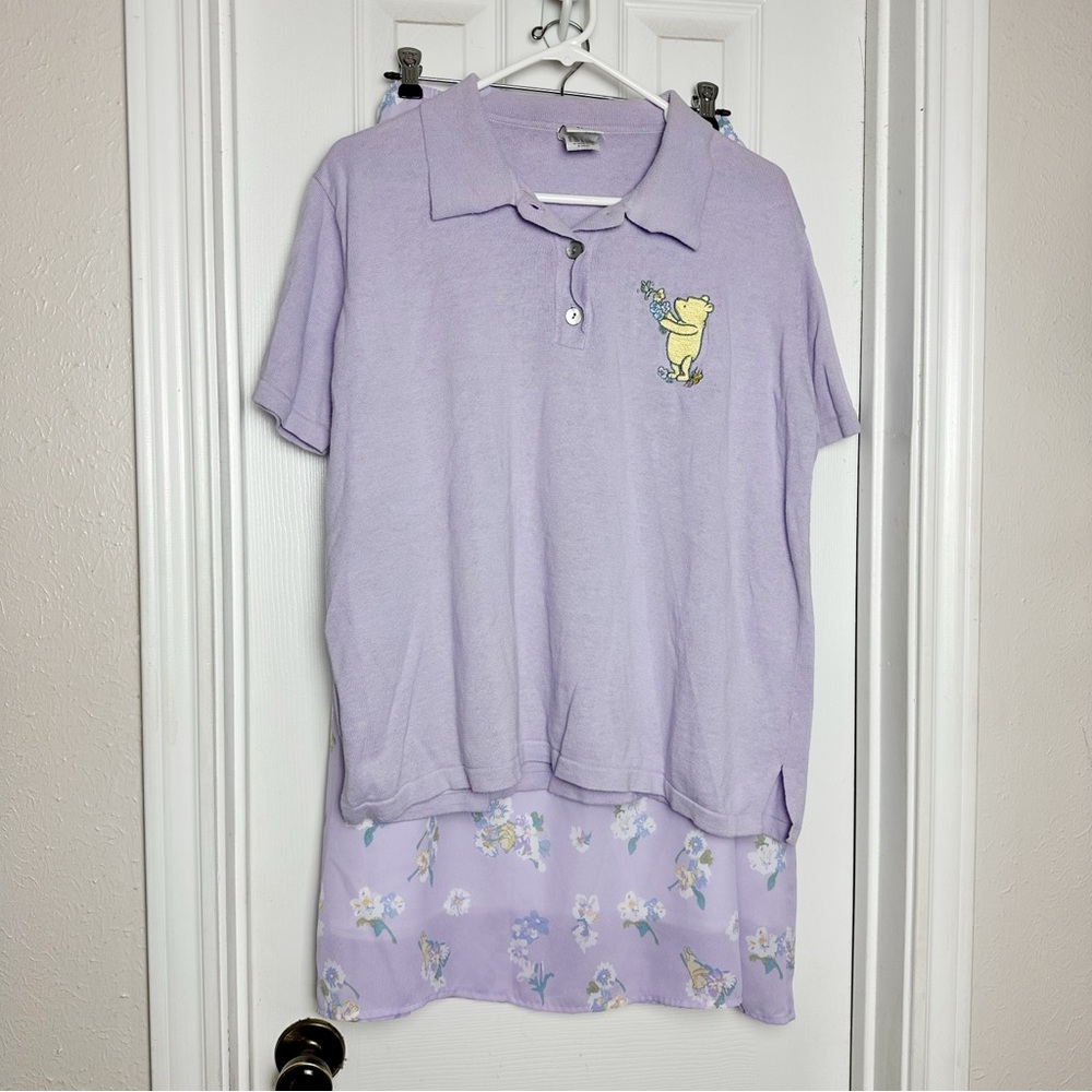 Vintage The Disney Store Winnie the Pooh Lilac Set Classic Spring Pastel Sz XXL